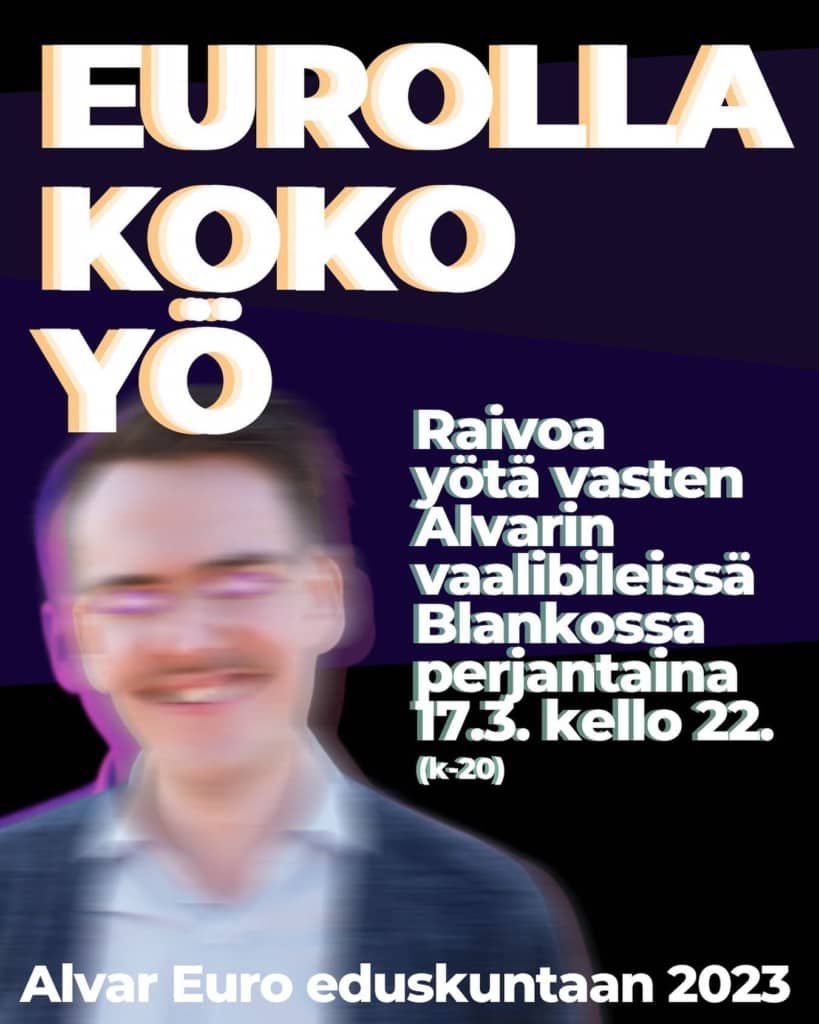 Eurolla koko yö -vaalibileet 1